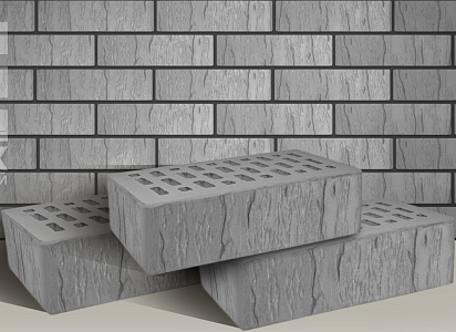 Кирпич облицовочный серый одинарный шале Терекс