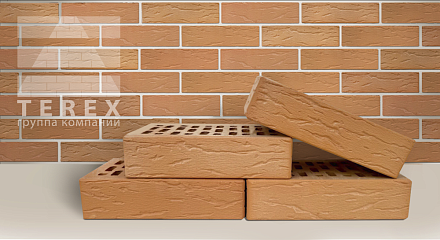 Кирпич облицовочный Коралл одинарный Рустик Терекс
