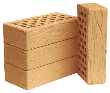 Кирпич облицовочный солома одинарный рустик Терекс