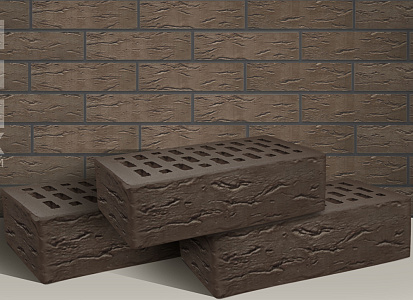 Кирпич облицовочный мокко одинарный рустик Терекс