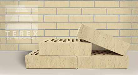 Кирпич облицовочный слоновая кость одинарный Терра Терекс
