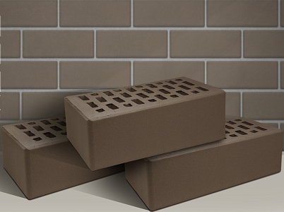 Кирпич облицовочный мокко полуторный гладкий Терекс