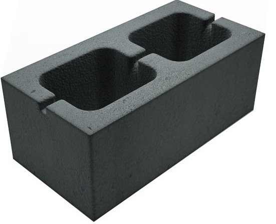 Блок пескобетонный стеновой Д1350 2-х пустотный 390x140х188 RRD