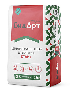 Штукатурка цементно-известковая Старт «ВидАрт» 25 кг