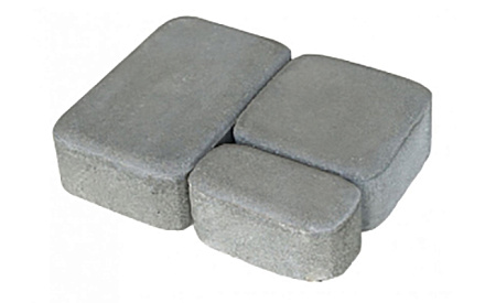 Тротуарная плитка Старый город 180х120, 120х120, 120х90 мм серый