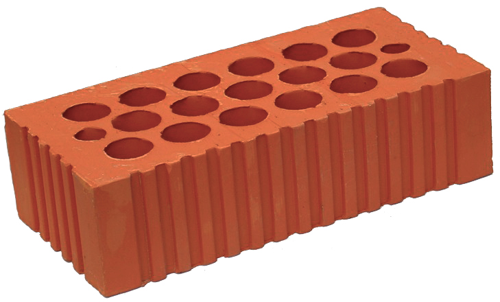 Кирпич строительный щелевой одинарный М-150 рифленый Каширский кирпич